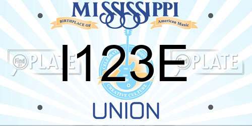 I123E Mississippi License Plate