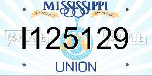 I125129 Mississippi License Plate
