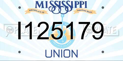 I125179 Mississippi License Plate