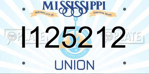 I125212 Mississippi License Plate
