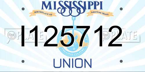 I125712 Mississippi License Plate