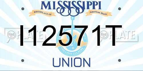 I12571T Mississippi License Plate