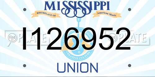 I126952 Mississippi License Plate