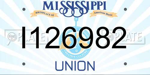 I126982 Mississippi License Plate