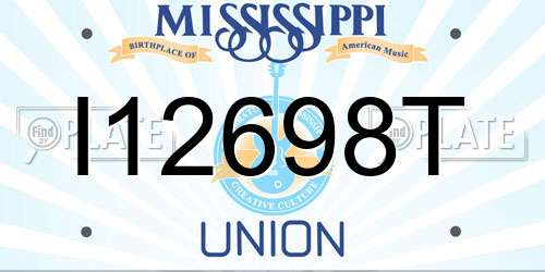 I12698T Mississippi License Plate