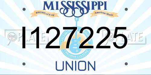 I127225 Mississippi License Plate