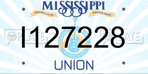 I127228 Mississippi License Plate