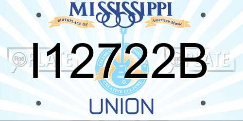 I12722B Mississippi License Plate