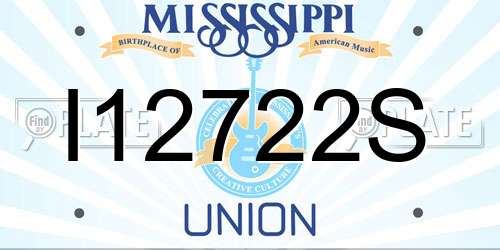 I12722S Mississippi License Plate
