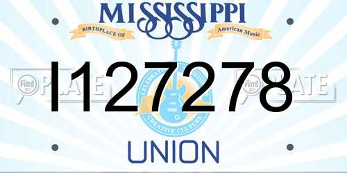 I127278 Mississippi License Plate