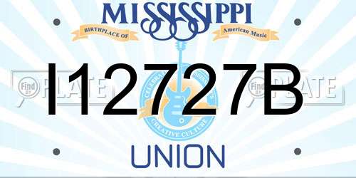 I12727B Mississippi License Plate