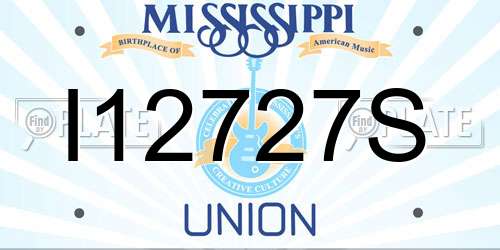 I12727S Mississippi License Plate