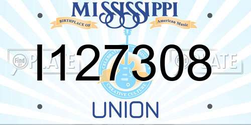 I127308 Mississippi License Plate