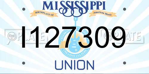 I127309 Mississippi License Plate