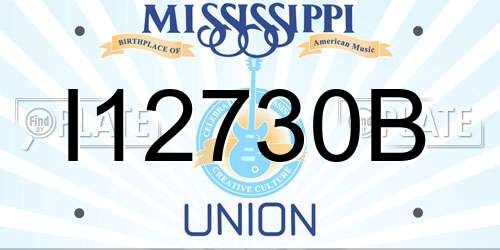 I12730B Mississippi License Plate