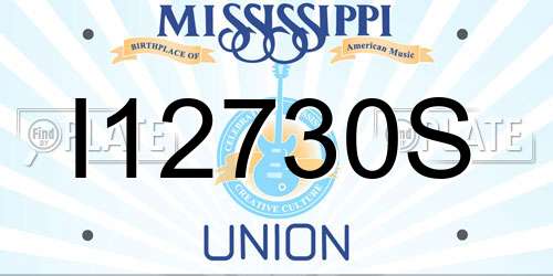 I12730S Mississippi License Plate