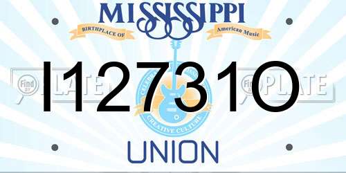 I12731O Mississippi License Plate