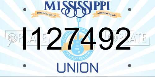 I127492 Mississippi License Plate
