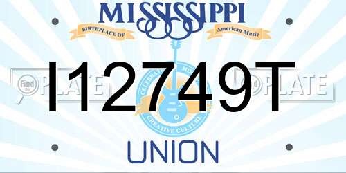 I12749T Mississippi License Plate