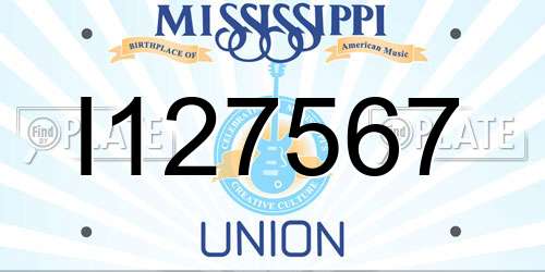 I127567 Mississippi License Plate