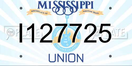 I127725 Mississippi License Plate