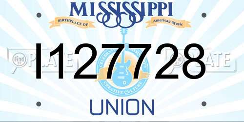I127728 Mississippi License Plate