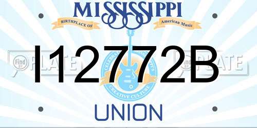 I12772B Mississippi License Plate