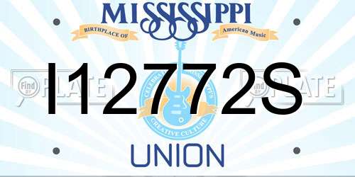 I12772S Mississippi License Plate