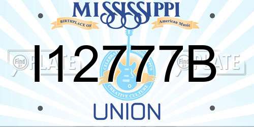 I12777B Mississippi License Plate