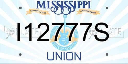 I12777S Mississippi License Plate