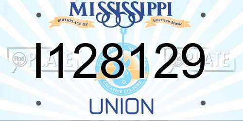 I128129 Mississippi License Plate