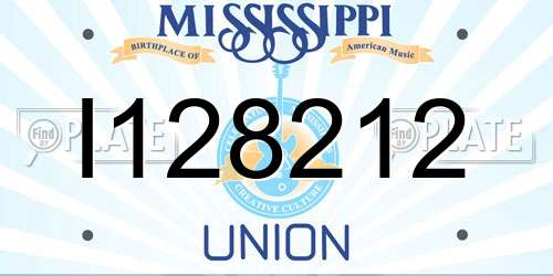 I128212 Mississippi License Plate