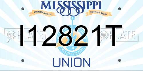 I12821T Mississippi License Plate
