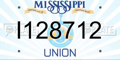 I128712 Mississippi License Plate