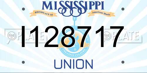 I128717 Mississippi License Plate