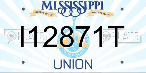 I12871T Mississippi License Plate