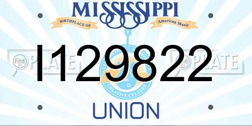 I129822 Mississippi License Plate