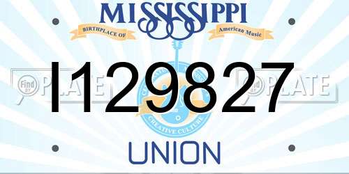 I129827 Mississippi License Plate