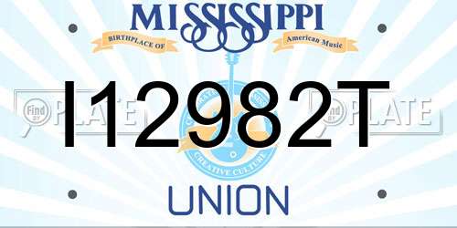 I12982T Mississippi License Plate
