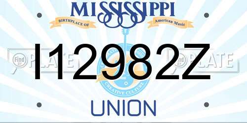 I12982Z Mississippi License Plate