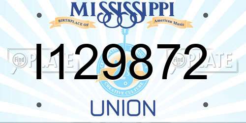 I129872 Mississippi License Plate