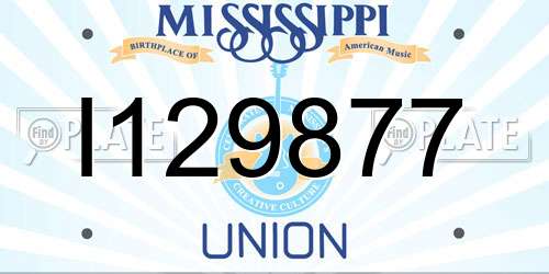 I129877 Mississippi License Plate
