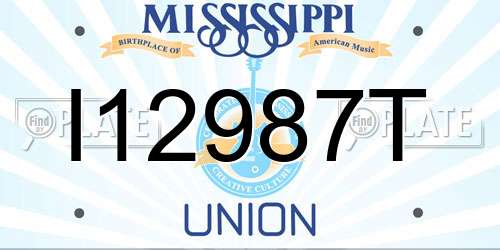 I12987T Mississippi License Plate