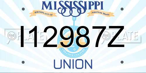 I12987Z Mississippi License Plate