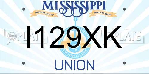 I129XK Mississippi License Plate