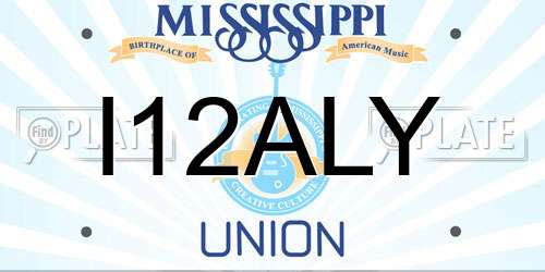 I12ALY Mississippi License Plate