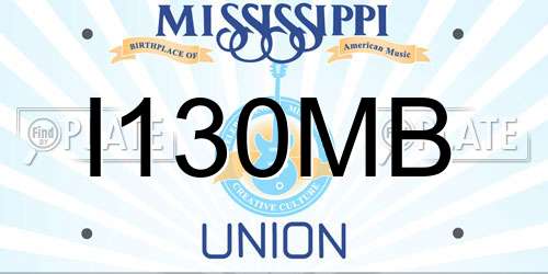 I130MB Mississippi License Plate