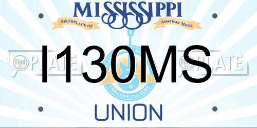 I130MS Mississippi License Plate