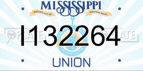 I132264 Mississippi License Plate