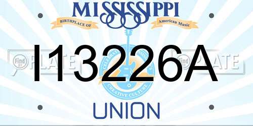 I13226A Mississippi License Plate